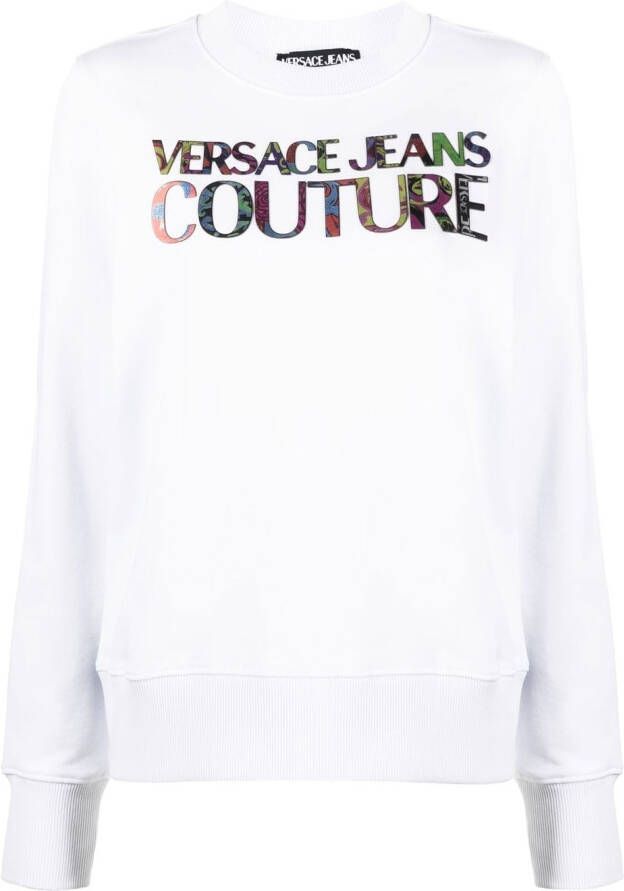 Versace Jeans Couture Sweater met logo-reliëf Wit
