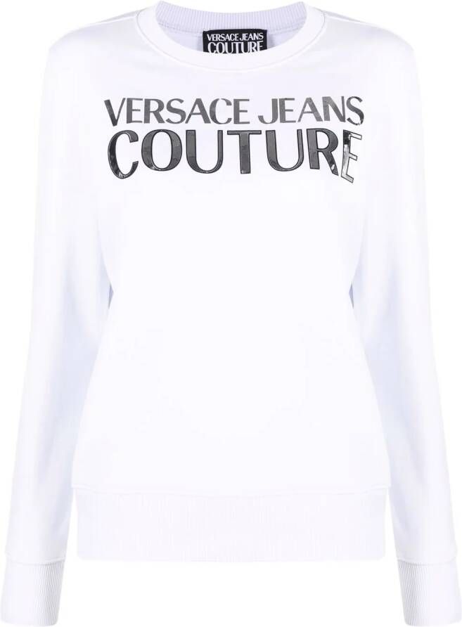 Versace Jeans Couture Sweater met logo Wit