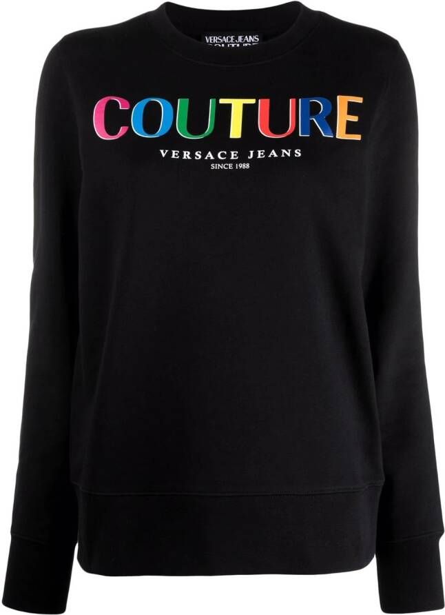 Versace Jeans Couture Sweater met logo Zwart