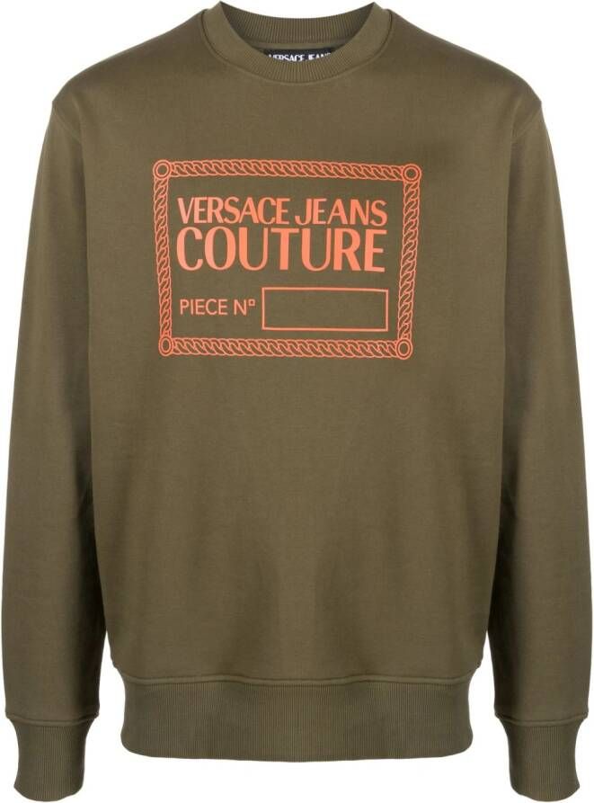 Versace Jeans Couture Sweater met logoprint Groen