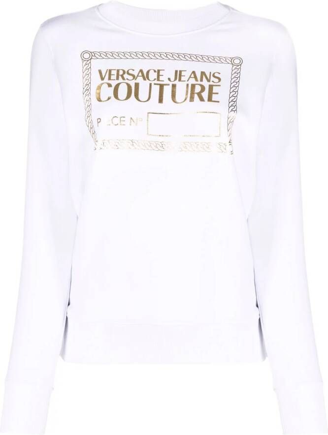 Versace Jeans Couture Sweater met logoprint Wit