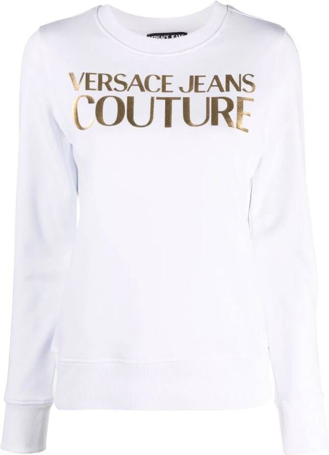 Versace Jeans Couture Sweater met logoprint Wit