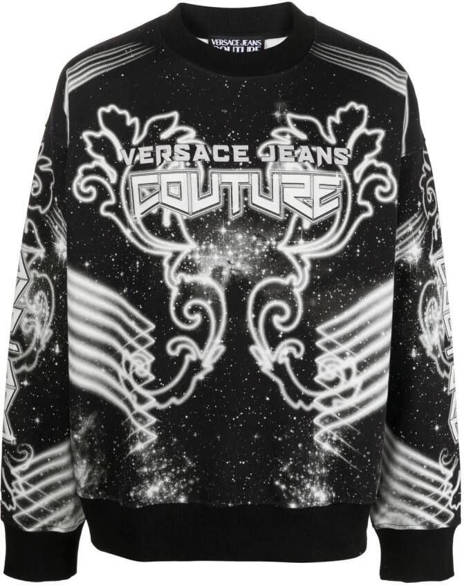 Versace Jeans Couture Sweater met print Zwart