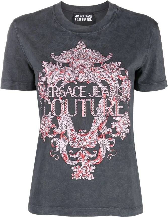 Versace Jeans Couture T-shirt met barokprint Grijs