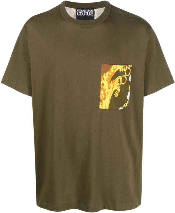 Versace Jeans Couture T-shirt met barokprint Groen