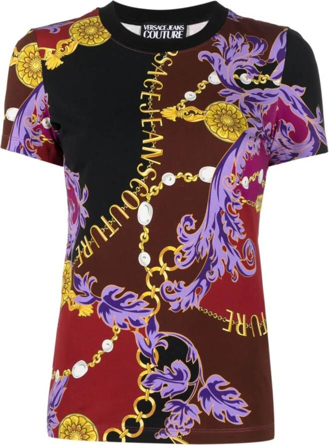Versace Jeans Couture T-shirt met barokprint Rood
