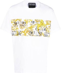 Versace Jeans Couture T-shirt met barokprint Wit