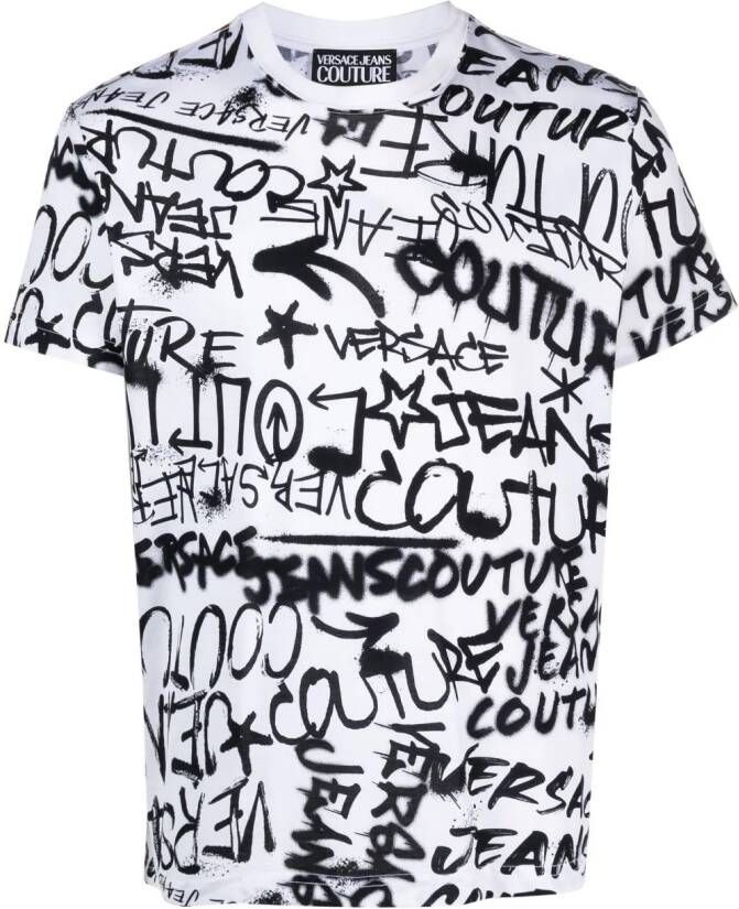 Versace Jeans Couture T-shirt met graffiti-print Wit