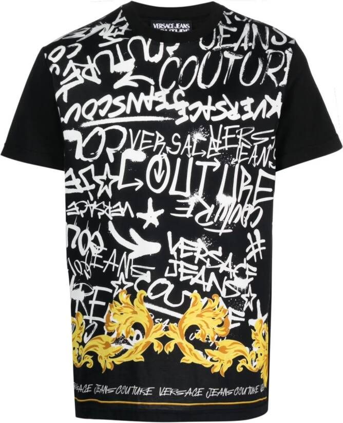 Versace Jeans Couture T-shirt met graffiti-print Zwart