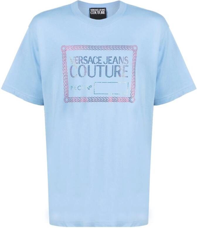 Versace Jeans Couture T-shirt met logo Blauw