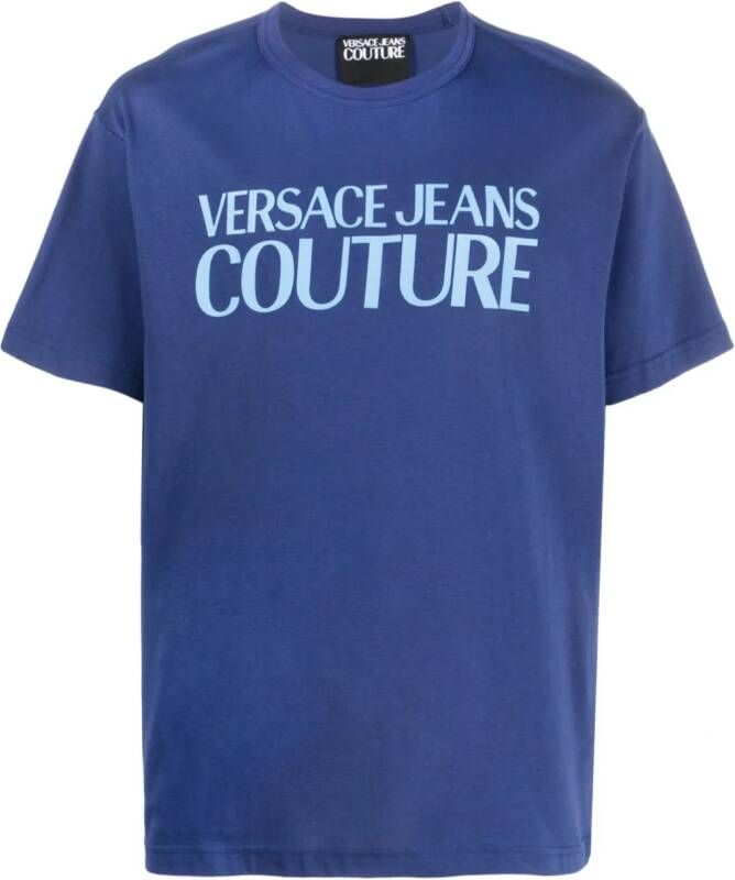 Versace Jeans Couture T-shirt met logoprint Blauw