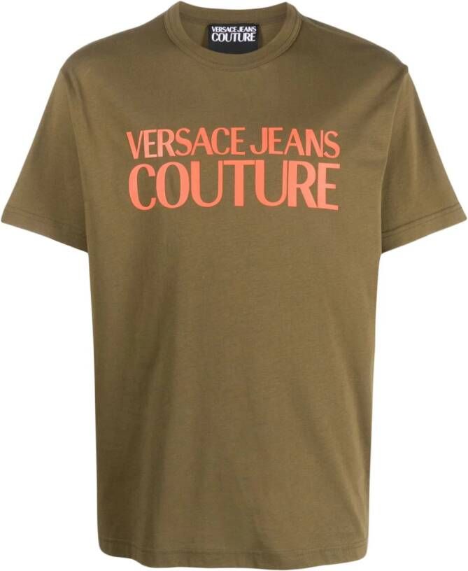 Versace Jeans Couture T-shirt met logoprint Groen