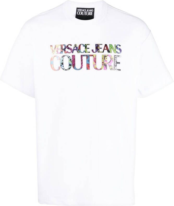 Versace Jeans Couture T-shirt met logoprint Wit