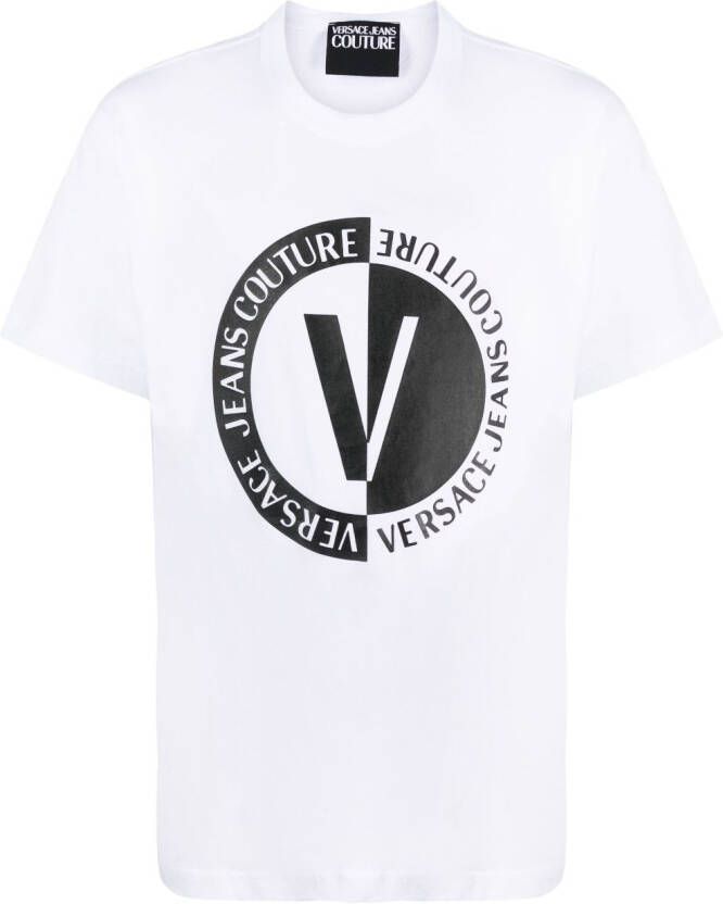 Versace Jeans Couture T-shirt met logoprint Wit
