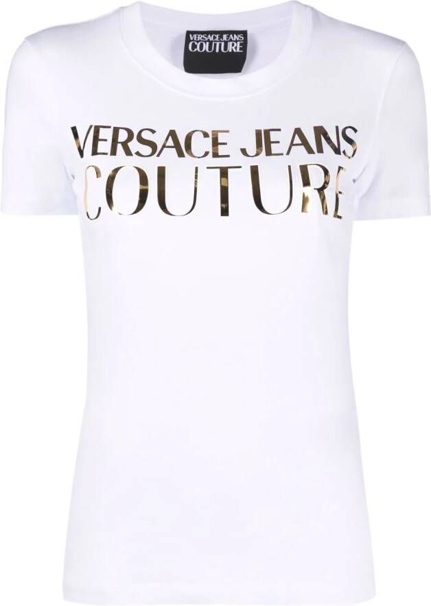 Versace Jeans Couture T-shirt met logoprint Wit