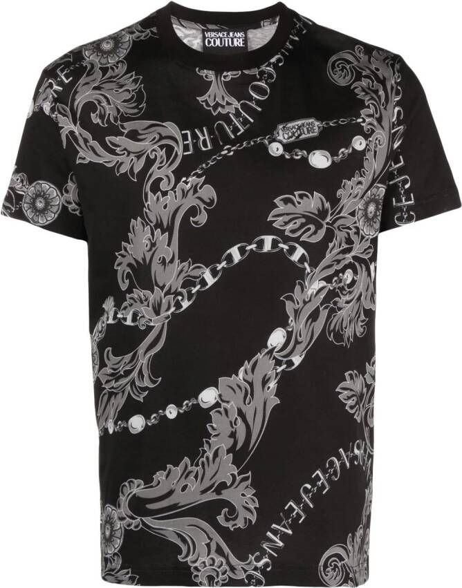 Versace Jeans Couture T-shirt met logoprint Zwart