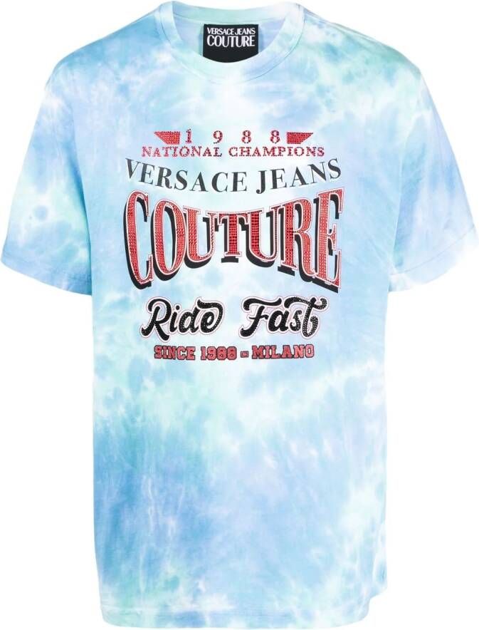Versace Jeans Couture T-shirt met print Blauw