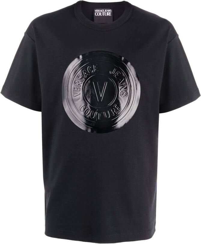 Versace Jeans Couture T-shirt verfraaid met logo Zwart