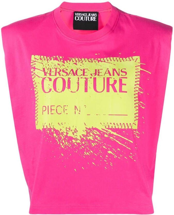 Versace Jeans Couture Tanktop met logoprint Roze