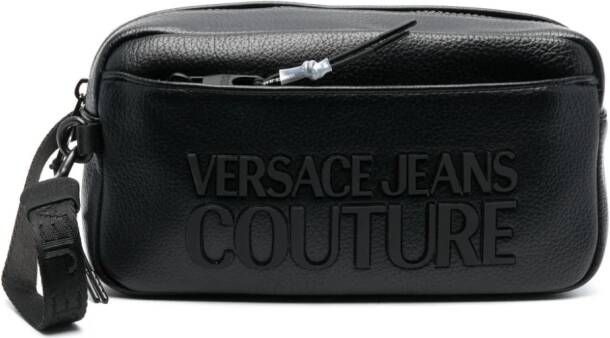 Versace Jeans Couture Toilettas met logoplakkaat Zwart