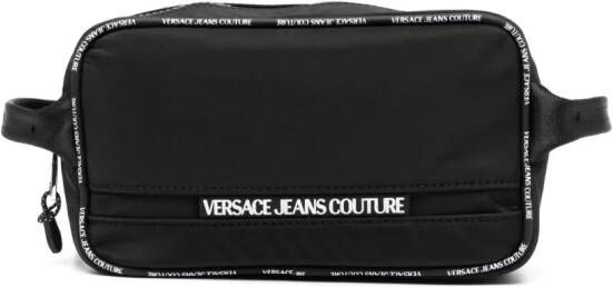 Versace Jeans Couture Toilettas met verfraaid logo Zwart