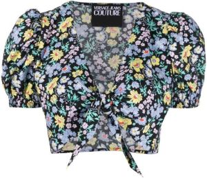 Versace Jeans Couture Top met bloemenprint Zwart