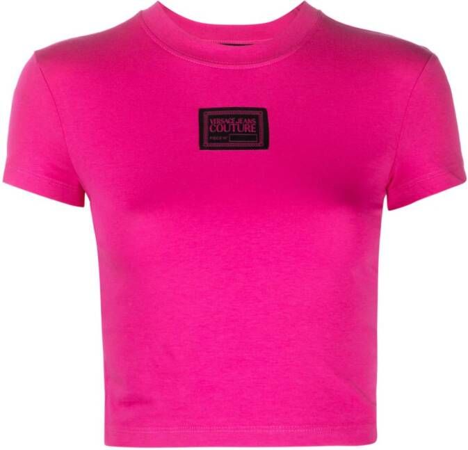 Versace Jeans Couture Top met logopatch Roze