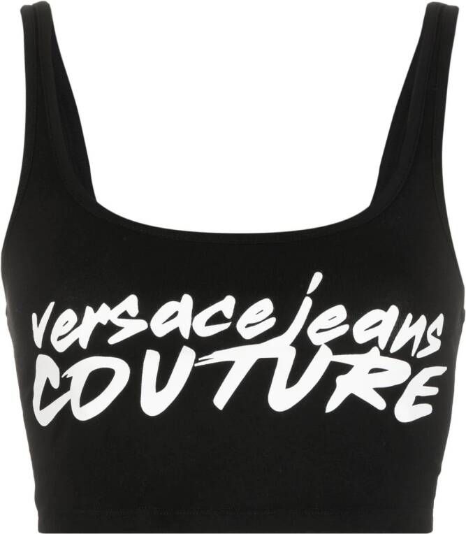 Versace Jeans Couture Top met logoprint Zwart