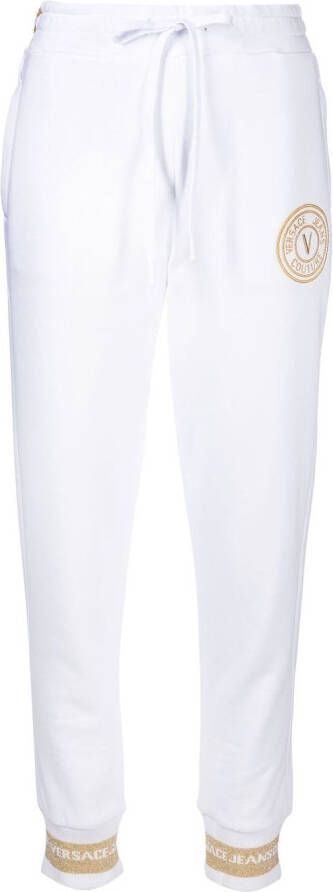 Versace Jeans Couture Trainingsbroek met geborduurd logo Wit