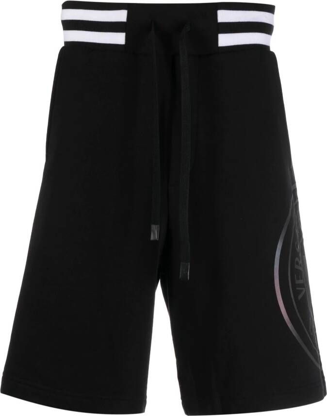 Versace Jeans Couture Trainingsshorts met logoprint Zwart