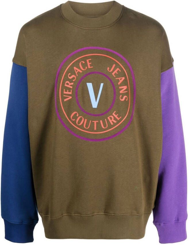 Versace Jeans Couture Trui met colourblocking Groen