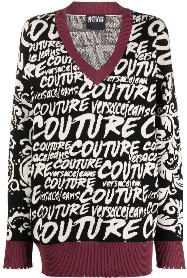 Versace Jeans Couture Trui met logo Zwart