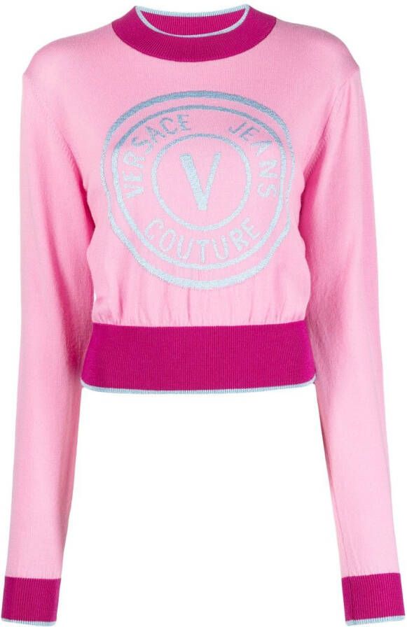Versace Jeans Couture Trui met logoprint Roze