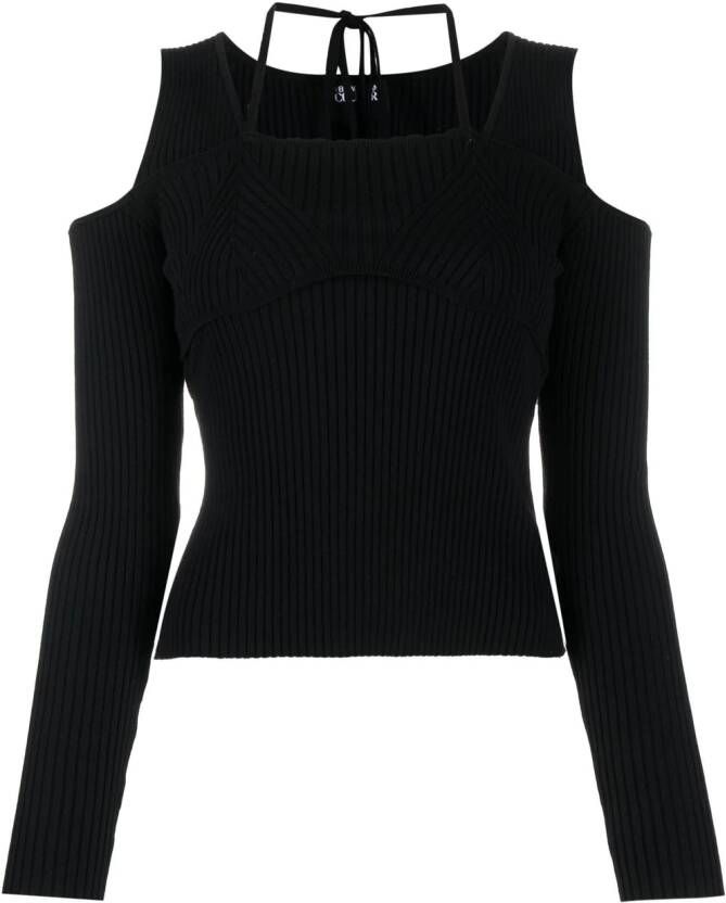 Versace Jeans Couture Trui met open schouders Zwart