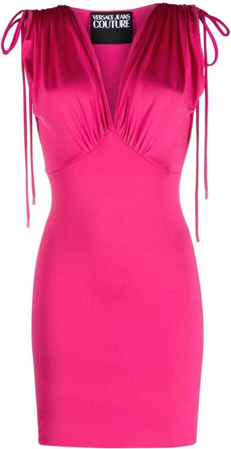 Versace Jeans Couture Midi-jurk met ruches Roze