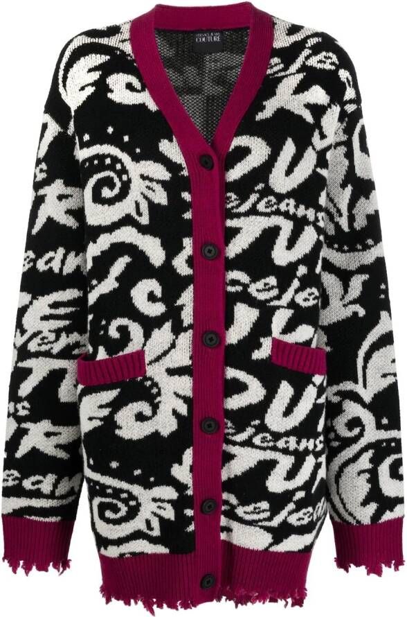 Versace Jeans Couture Vestjas met gerafeld-effect Zwart