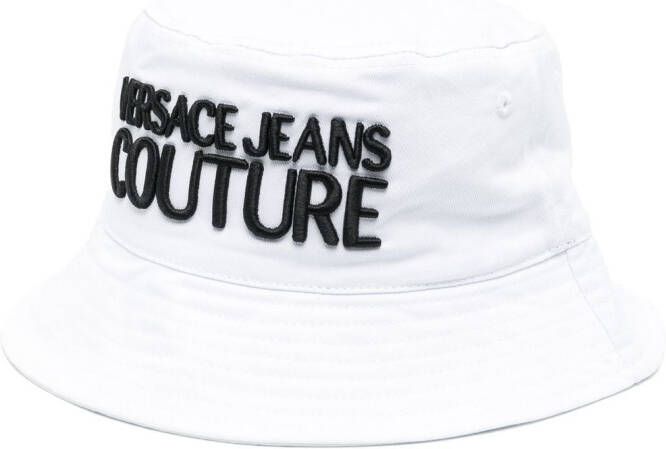 Versace Jeans Couture Vissershoed met geborduurd logo Wit