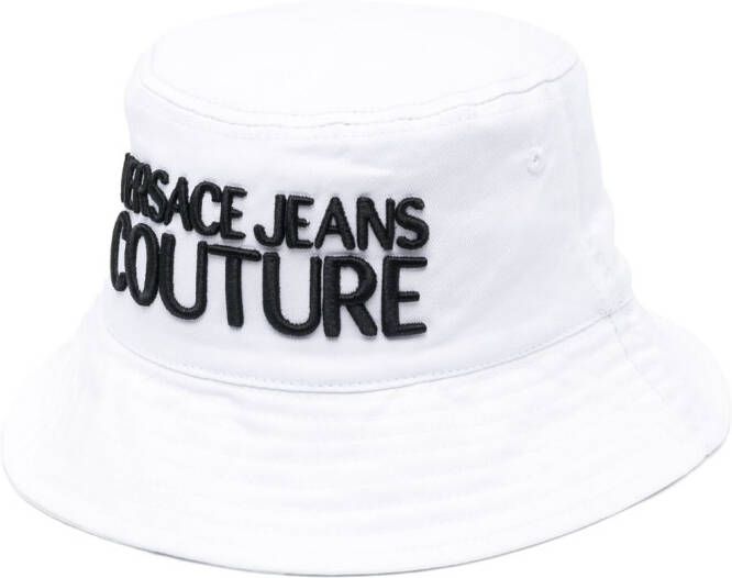 Versace Jeans Couture Vissershoed met geborduurd logo Wit