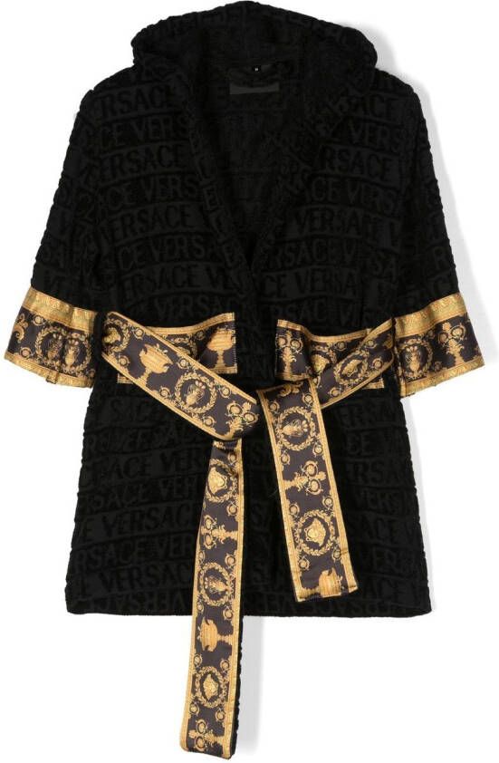 Versace Badjas met logoprint Zwart