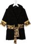 Versace Kids Badjas met tekst en capuchon Zwart - Thumbnail 1