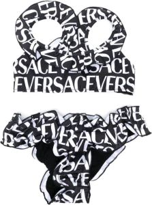 Versace Kids Bikini met logoprint Zwart
