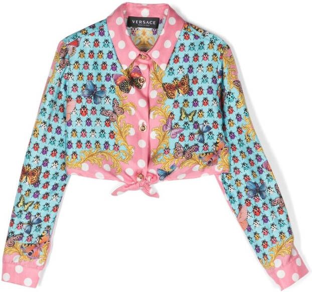 Versace Kids Shirt met vlinders Roze