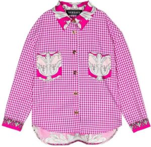 Versace Kids Shirt met barokprint Roze