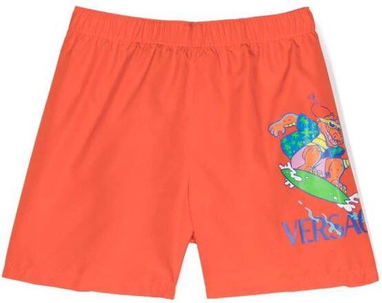 Versace Kids Shorts met krokodillenprint Oranje