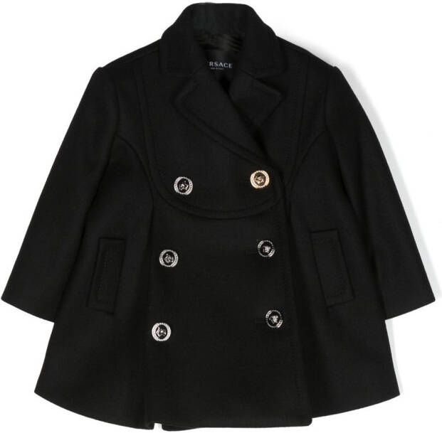 Versace Kids Jas met dubbele rij knopen Zwart