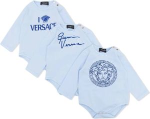 Versace Kids Driedelige babypakjes set Blauw