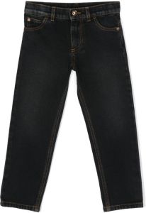 Versace Kids Jeans met geborduurd logo Zwart