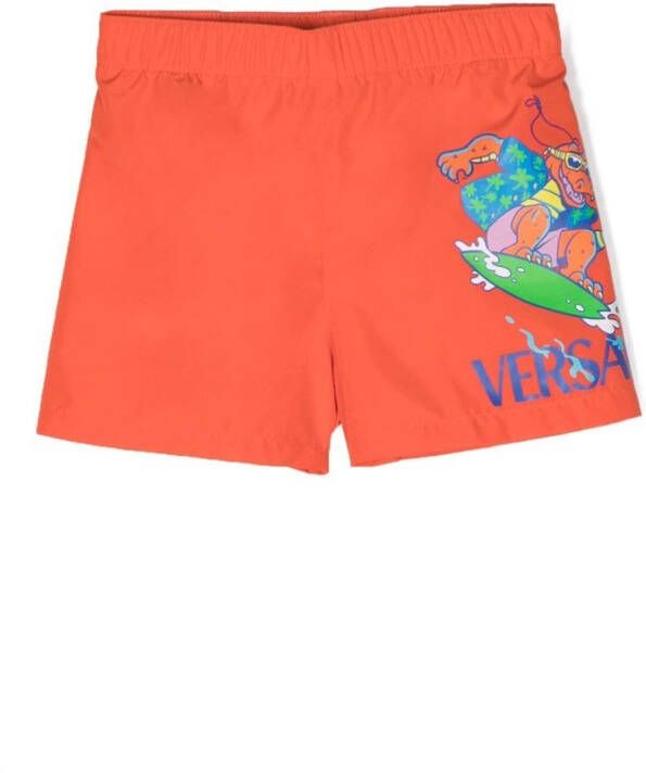 Versace Kids Zwembroek met print Oranje