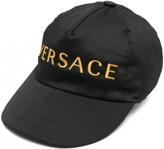 Versace Kids Honkbalpet met geborduurd logo Zwart