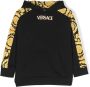 Versace Kids Katoenen hoodie met Barocco Kidsprint Zwart - Thumbnail 1